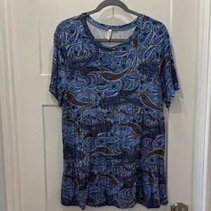 XPENYO Maternity Blue Paisley Women's Top Size Large
